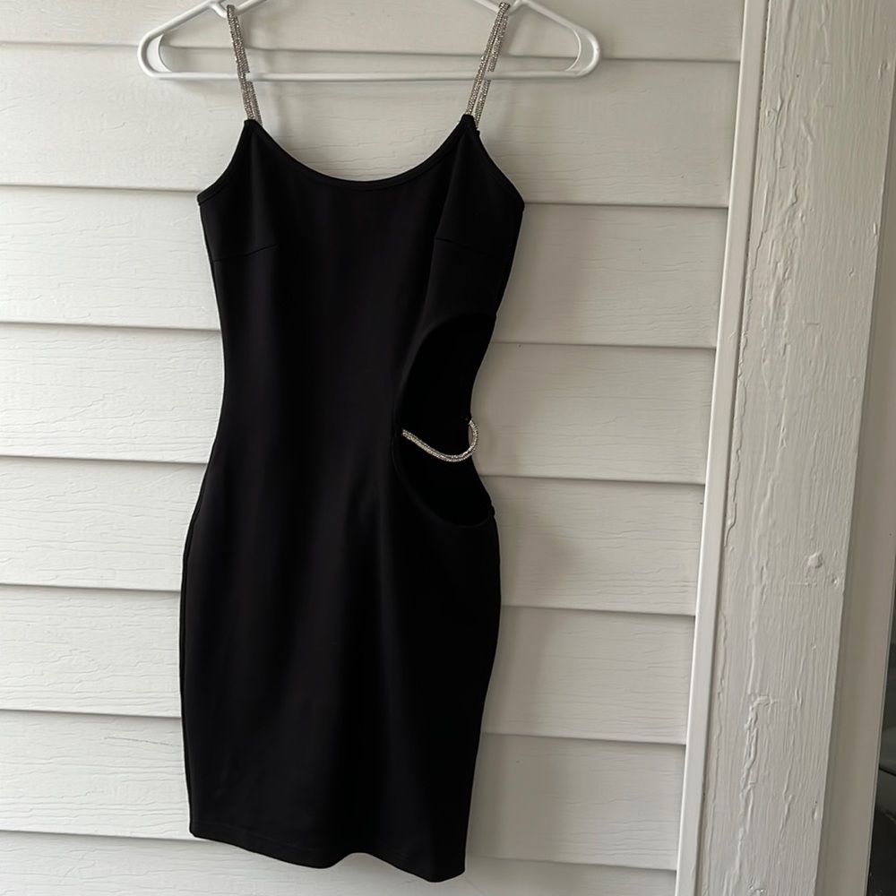 Heiress Beverly Hills cut out rhinestone dress in size XS